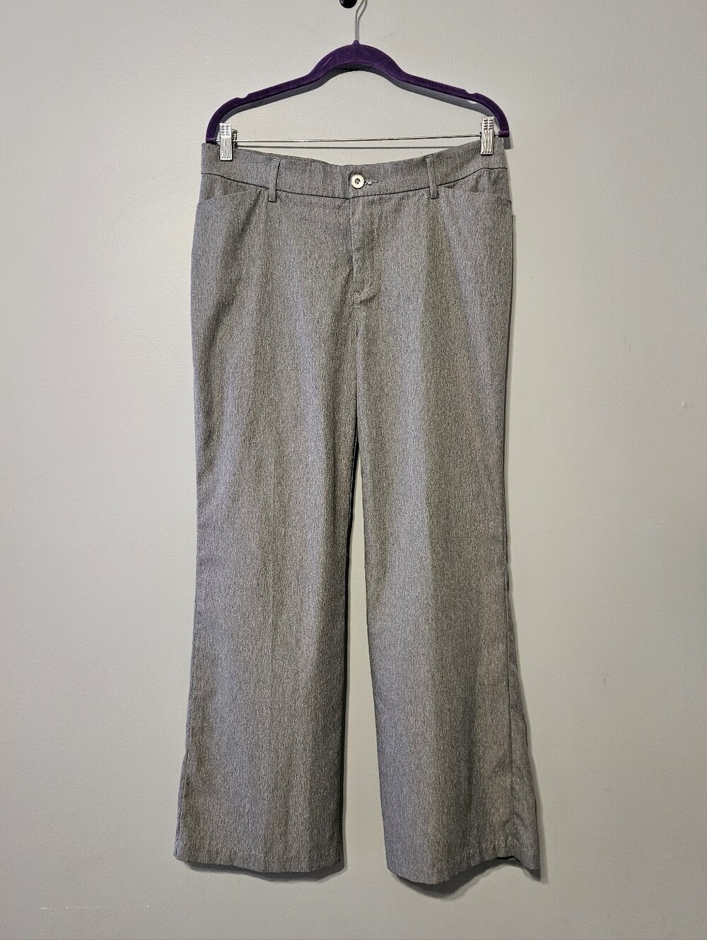 Lee Women's Gray Straight-Leg Dress Pants